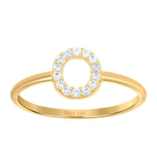 10Kt Gold Turkish Ring Initial Letter "O"