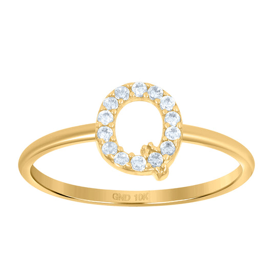 10Kt Gold Turkish Ring Initial Letter "Q"