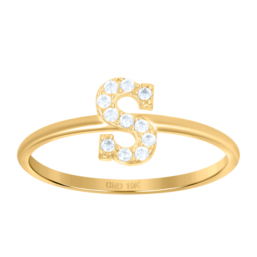 10Kt Gold Turkish Ring Initial Letter "S"