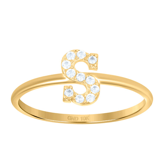 10Kt Gold Turkish Ring Initial Letter "S"