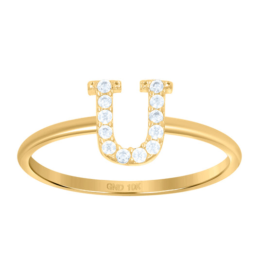 10Kt Gold Turkish Ring Initial Letter "U"