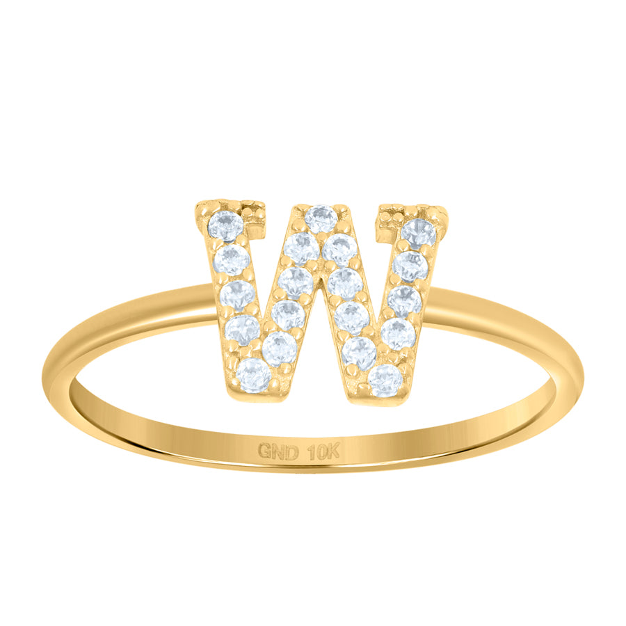 10Kt Gold Turkish Ring Initial Letter "W"