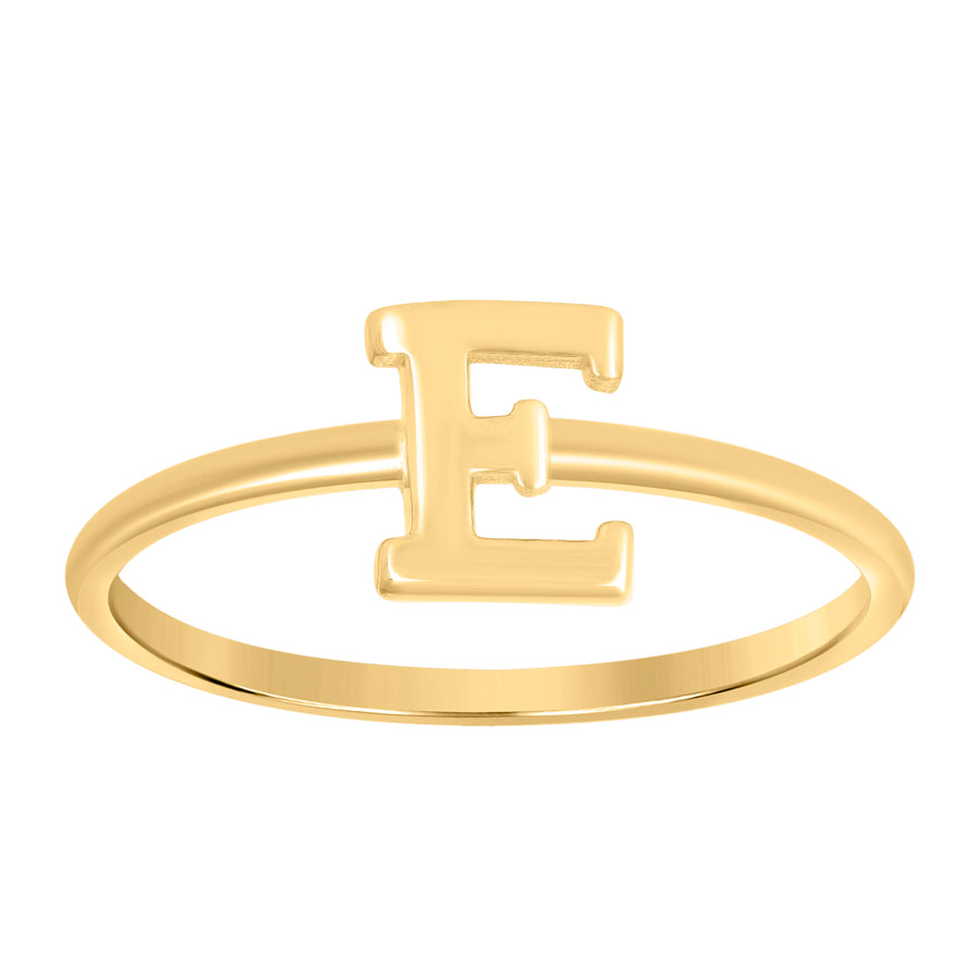 10Kt Gold Turkish Ring Initial Letter "E"