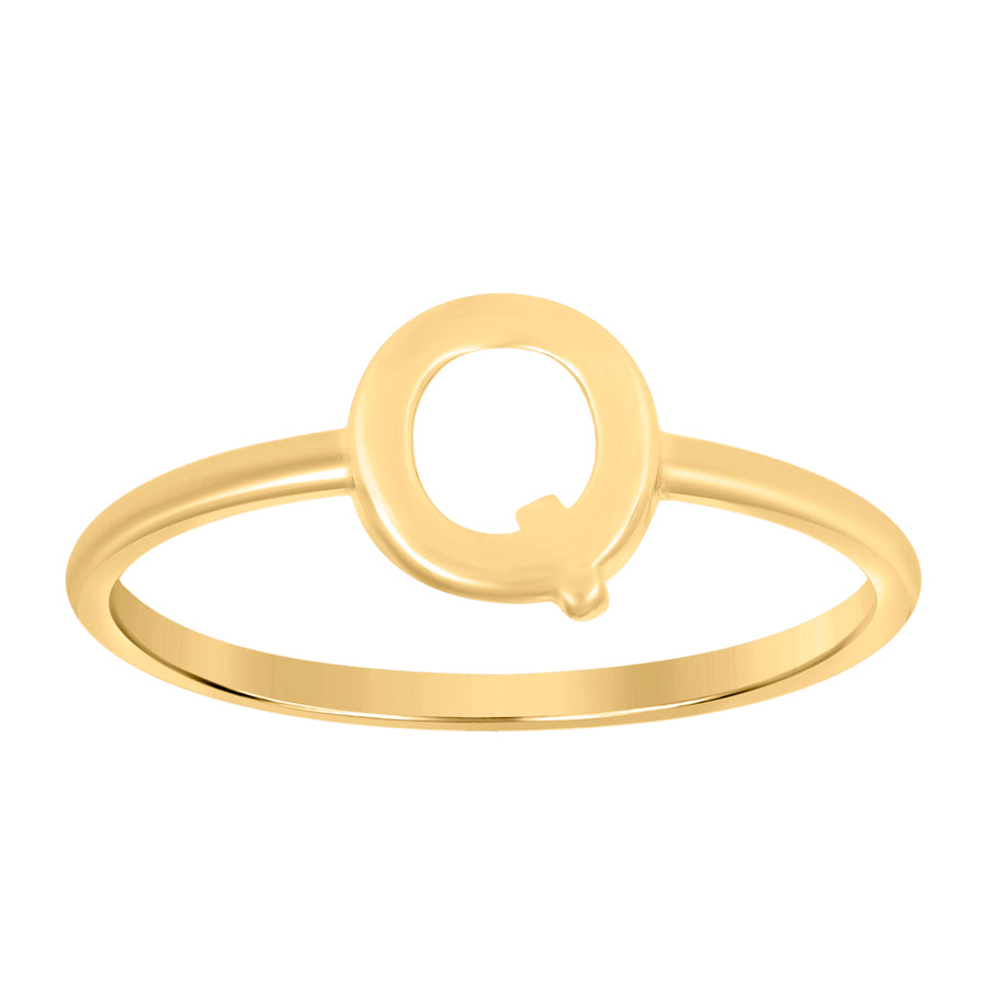 10Kt Gold Turkish Ring Initial Letter "Q"