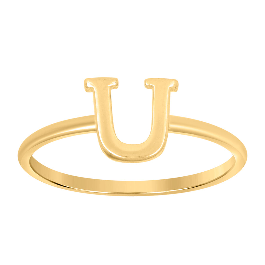 10Kt Gold Turkish Ring Initial Letter "U"