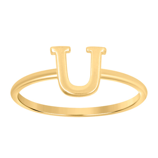 10Kt Gold Turkish Ring Initial Letter "U"