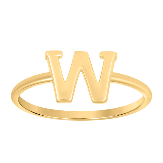 10Kt Gold Turkish Ring Initial Letter "W"