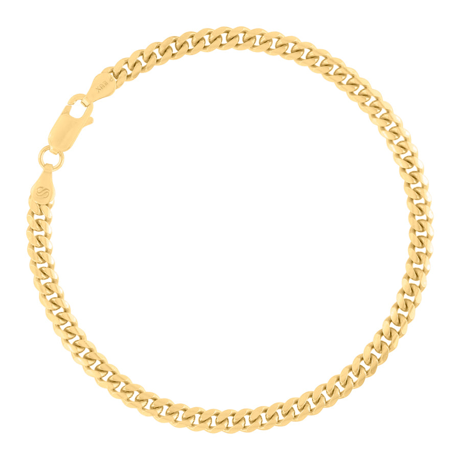 925 Sterling Silver Solid Miami Cuban Chain Yellow 120 4.1mm