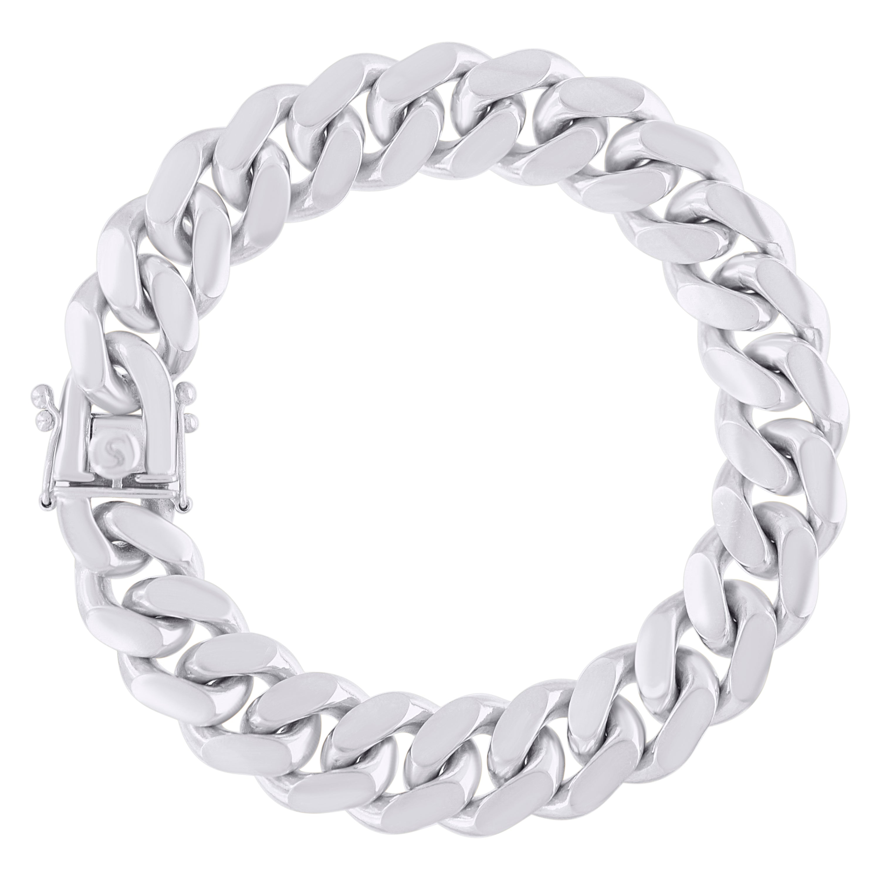 925 Sterling Silver Solid Miami Cuban Chain Rhodium 450 14.5mm