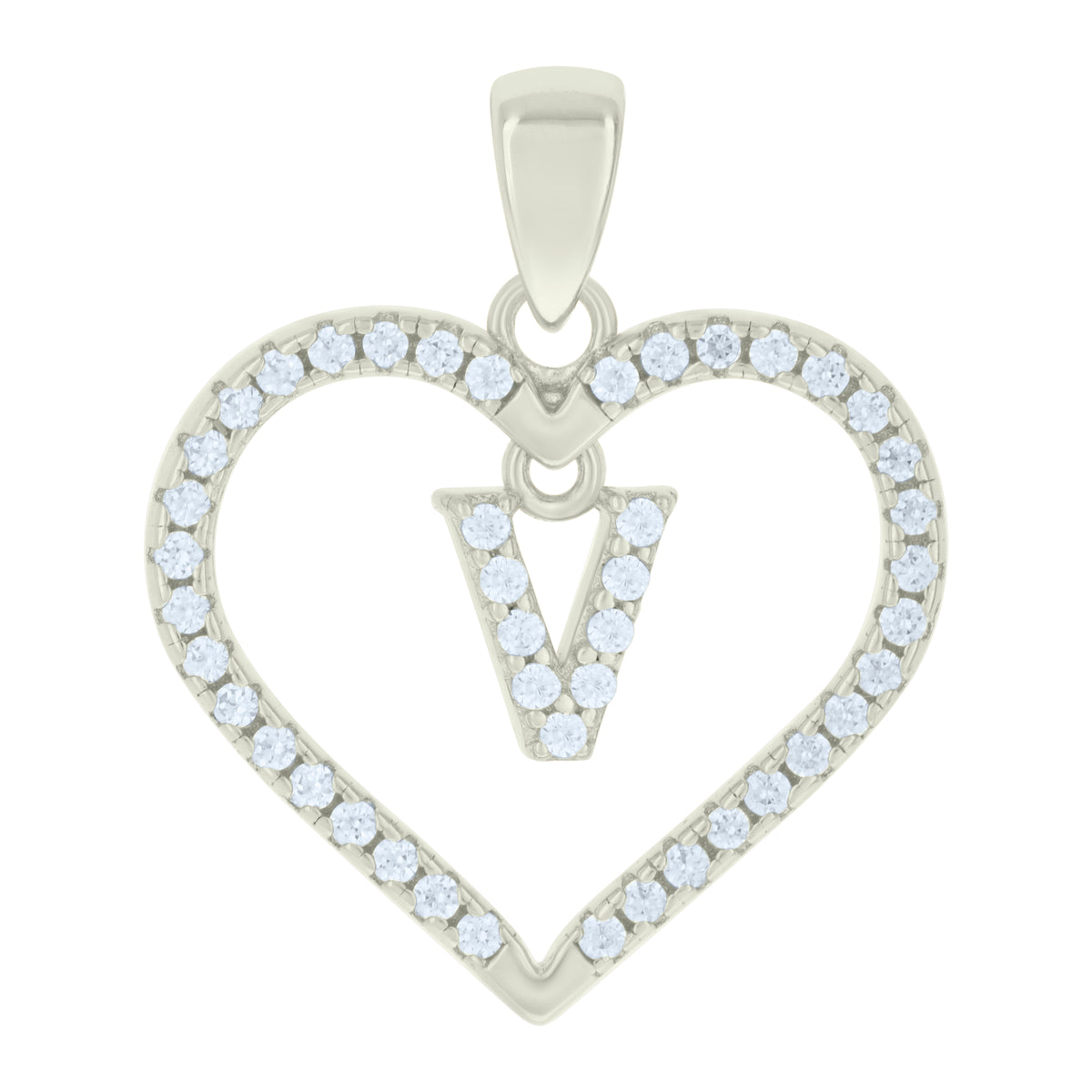 925 Sterling Silver Pendant "V"