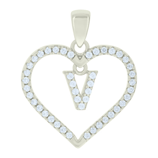 925 Sterling Silver Pendant "V"