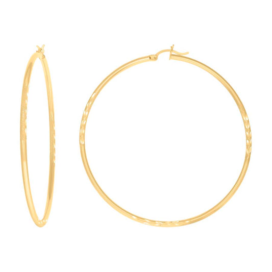 10Kt Gold Hoop Earrings 2Mm-60