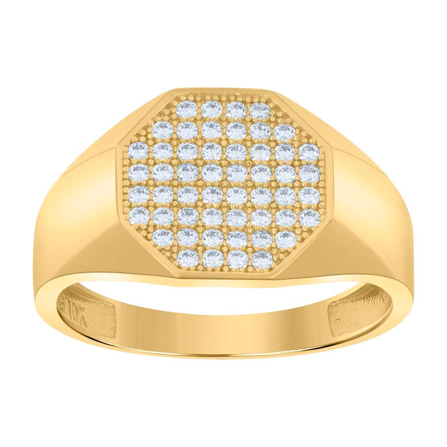 10Kt Gold Cz Men'S Ring