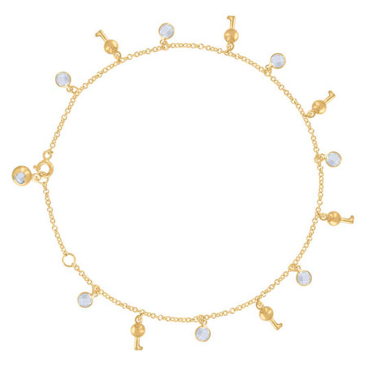 10Kt Gold Anklet 10"