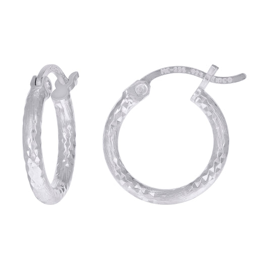 925 Silver 2mm Hoop Earring Silver Finish