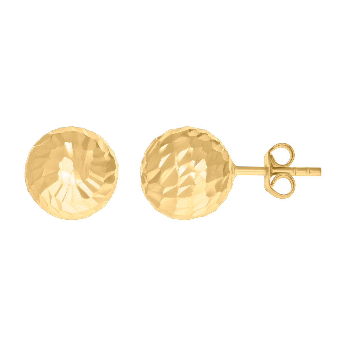 14Kt Gold D/C Ball-Stud Earrings 10mm