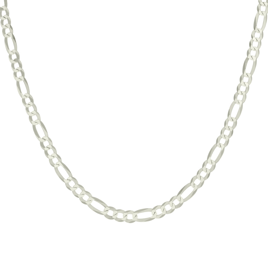 925 Sterling Silver Super Flat Figaro Chain Silver Plated 150 5.6mm