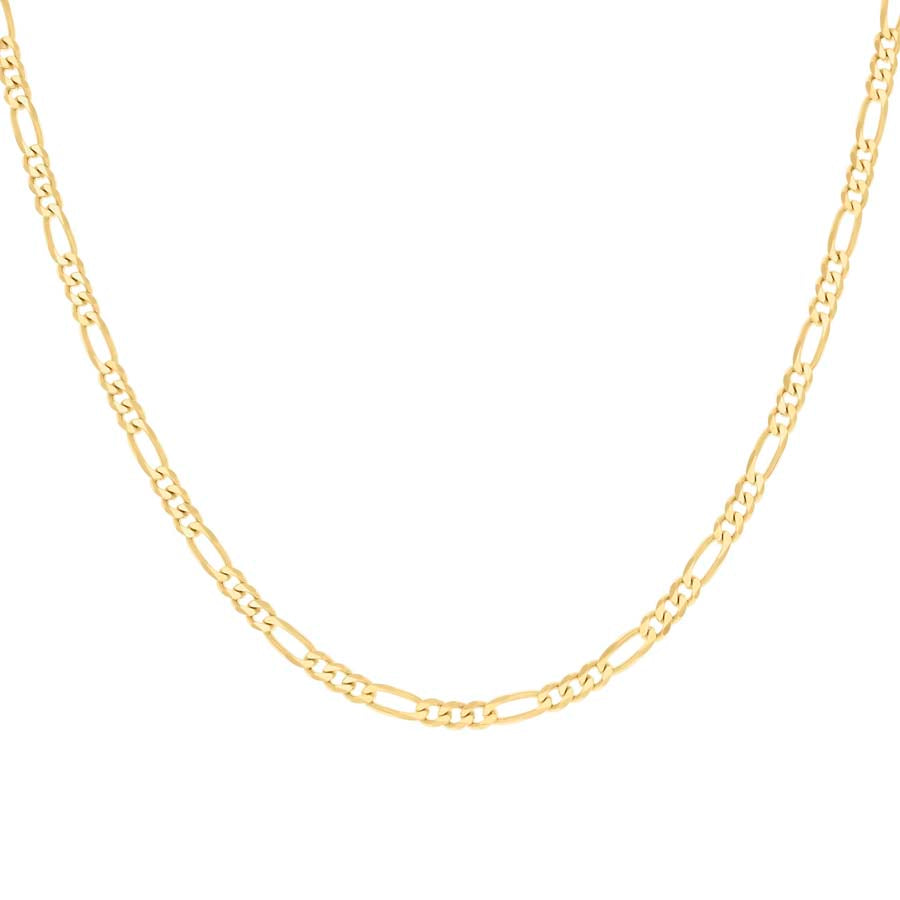 925 Sterling Silver Super Flat Figaro Chain Yellow Plated 100 3.9mm