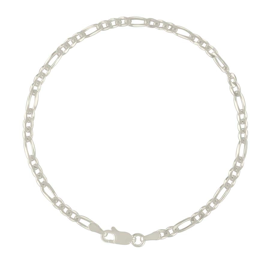 925 Sterling Silver Solid Classic Figaro Silver Plated 080 3.0mm