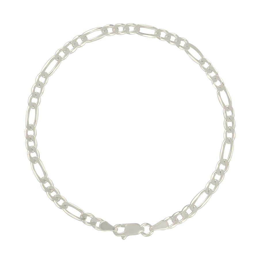 925 Sterling Silver Solid Classic Figaro Silver Plated 100 4.0mm