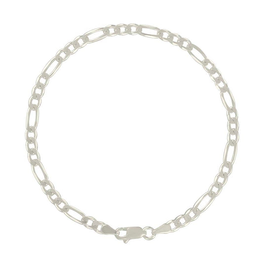 925 Sterling Silver Solid Classic Figaro Silver Plated 100 4.0mm