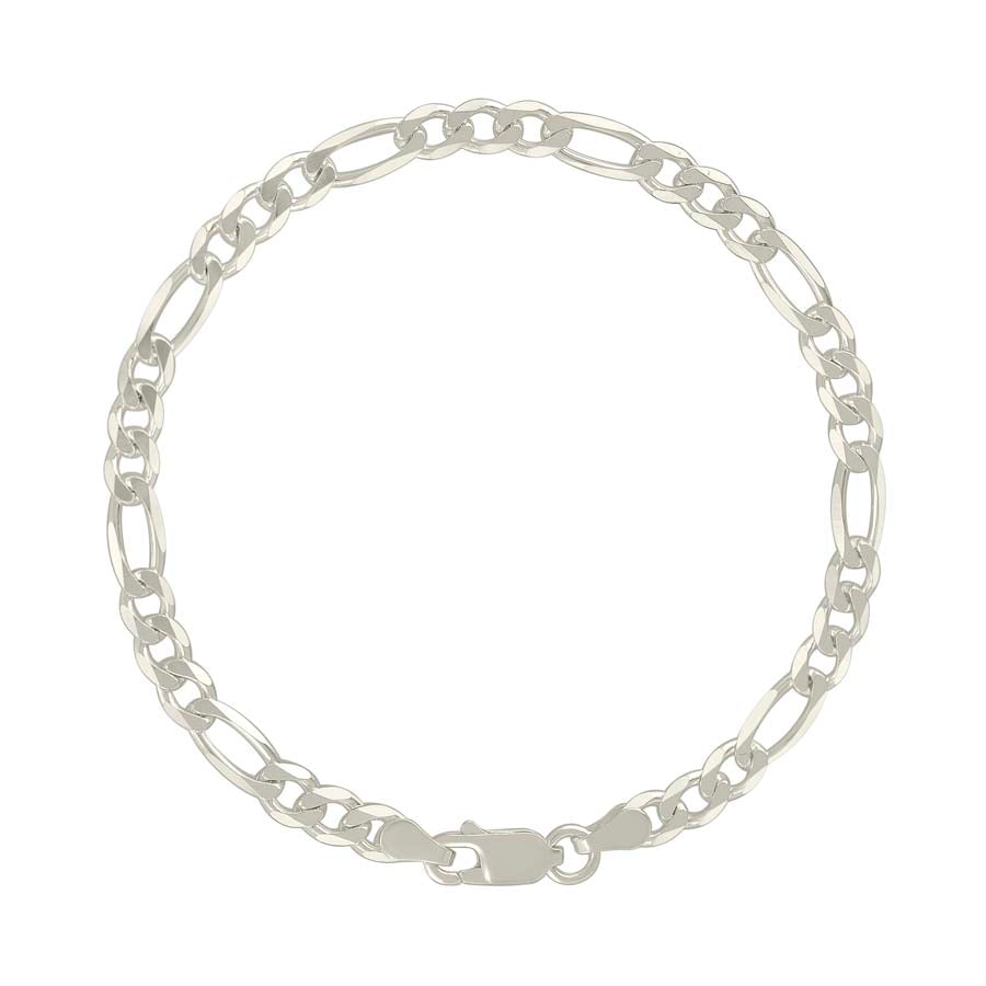 925 Sterling Silver Solid Classic Figaro Silver Plated 120 5.0mm