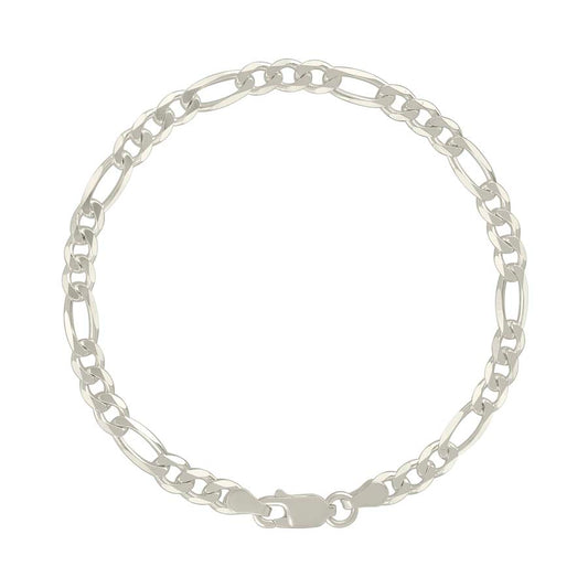 925 Sterling Silver Solid Classic Figaro Silver Plated 120 5.0mm