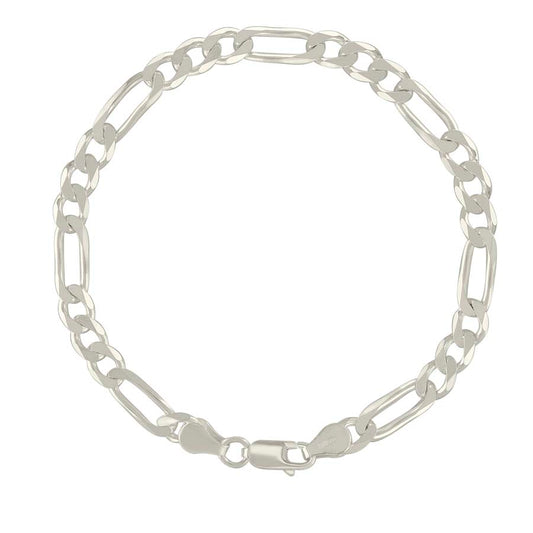 925 Sterling Silver Solid Classic Figaro Silver Plated 150 6.0mm