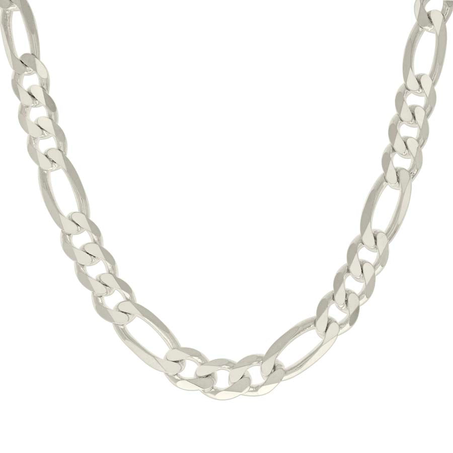 925 Sterling Silver Solid Classic Figaro Silver Plated 300 11.0mm