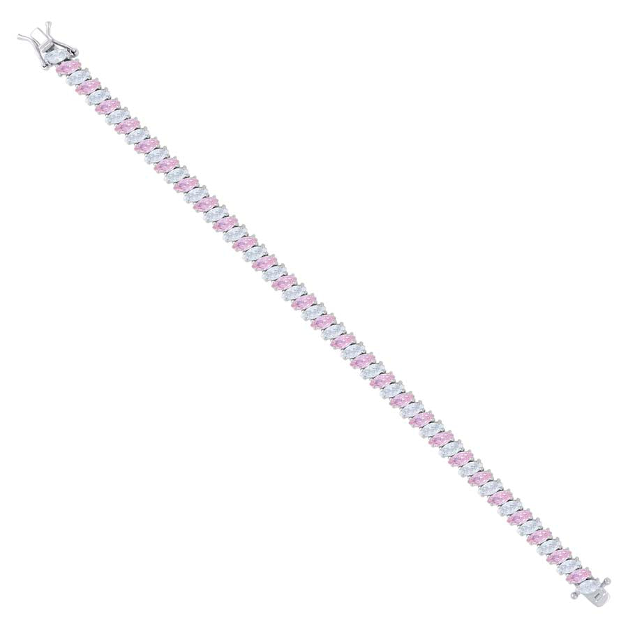 925 Sterling Silver Cz Bracelet 7.25 Inches