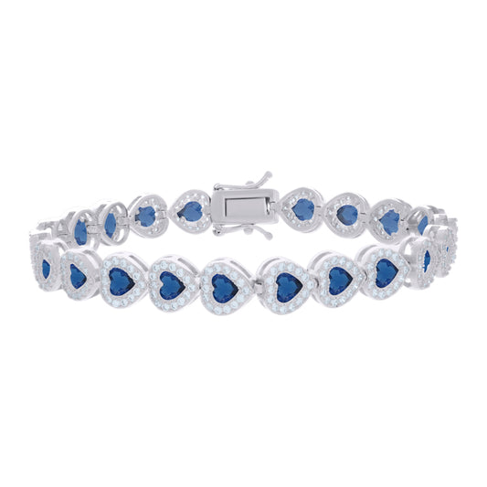 925 Sterling Silver Cz Bracelet 7.25 Inches