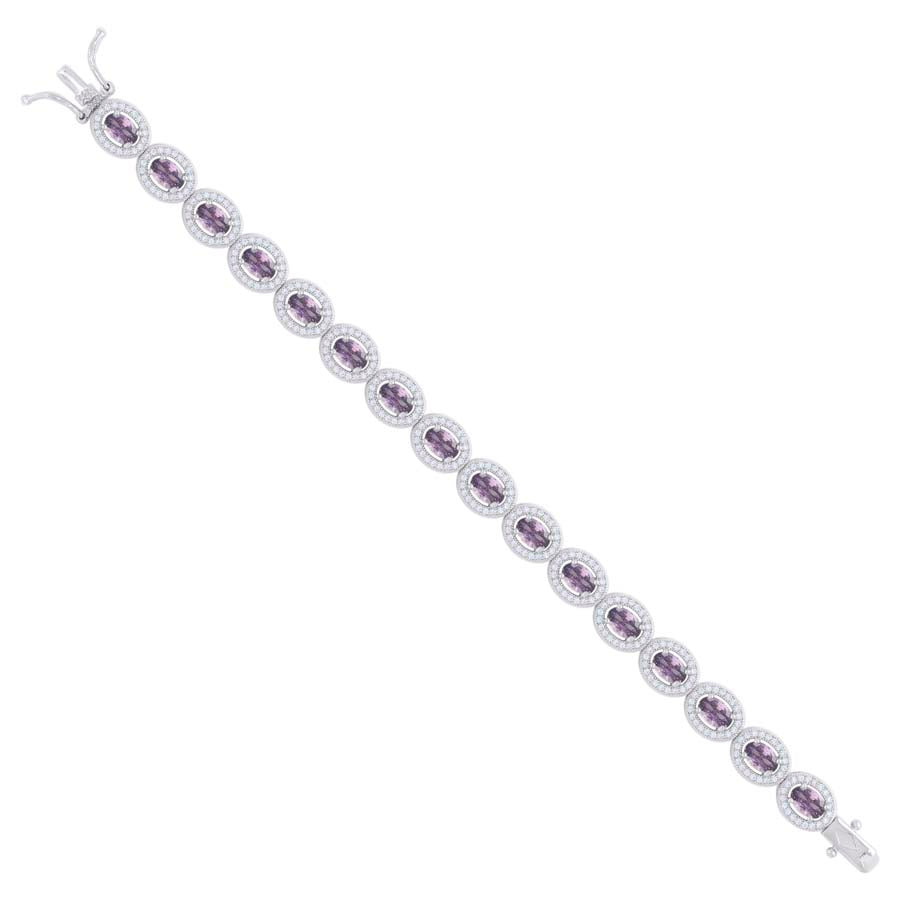 925 Sterling Silver Cz Bracelet 7 Inches
