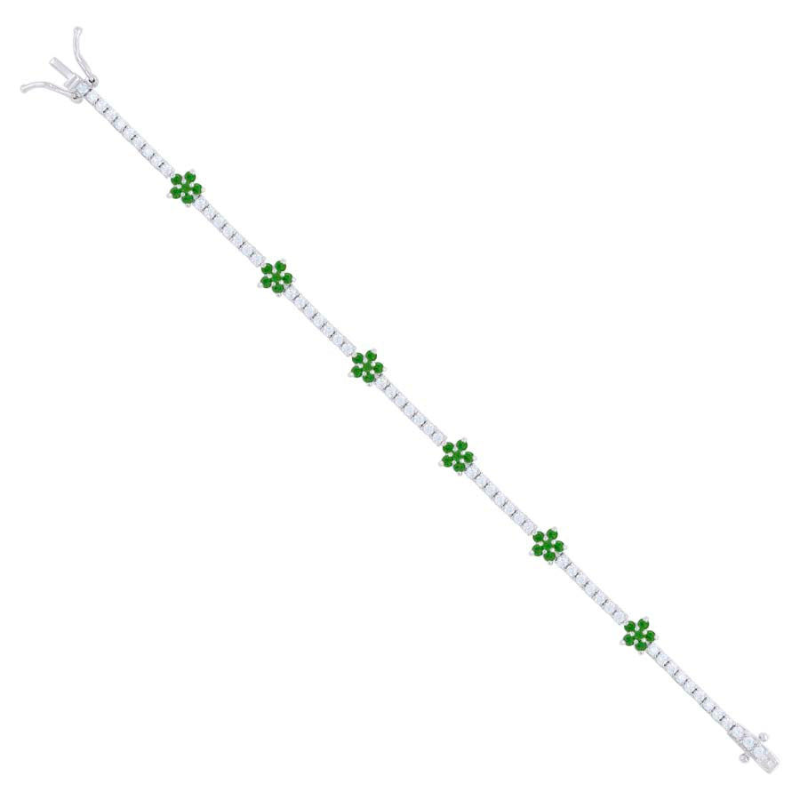 925 Sterling Silver Cz Bracelet 7.25 Inches