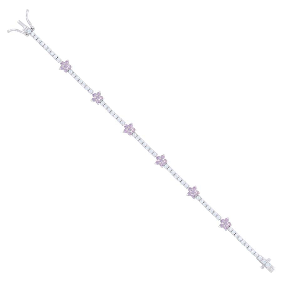 925 Sterling Silver Cz Bracelet 7.25 Inches