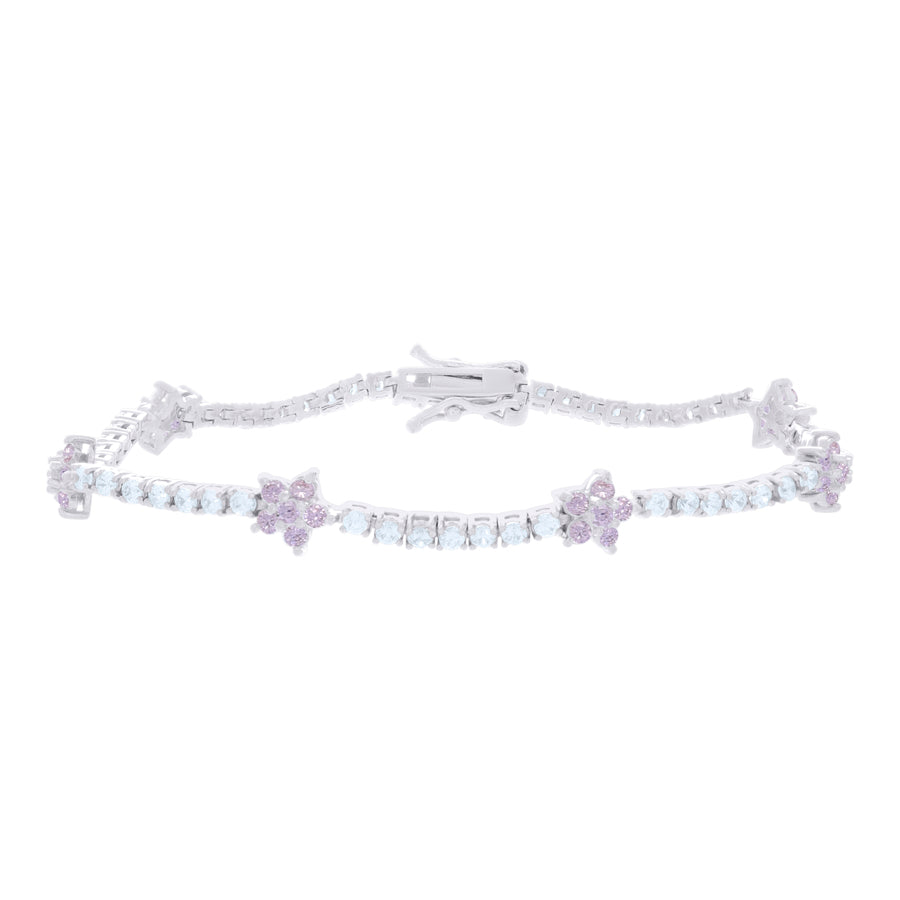 925 Sterling Silver Cz Bracelet 7.25 Inches