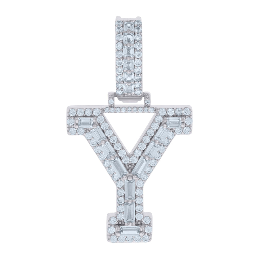 925 Sterling Silver Initial Pendant "Y"