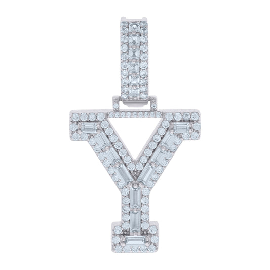 925 Sterling Silver Initial Pendant "Y"