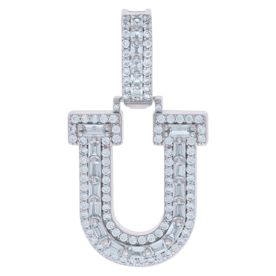 925 Sterling Silver Initial Pendant "U"