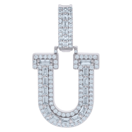 925 Sterling Silver Initial Pendant "U"