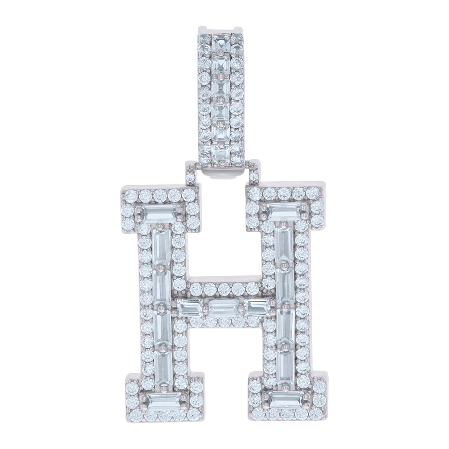 925 Sterling Silver Initial Pendant "H"