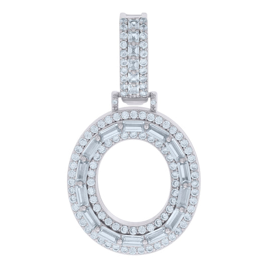 925 Sterling Silver Initial Pendant "O"