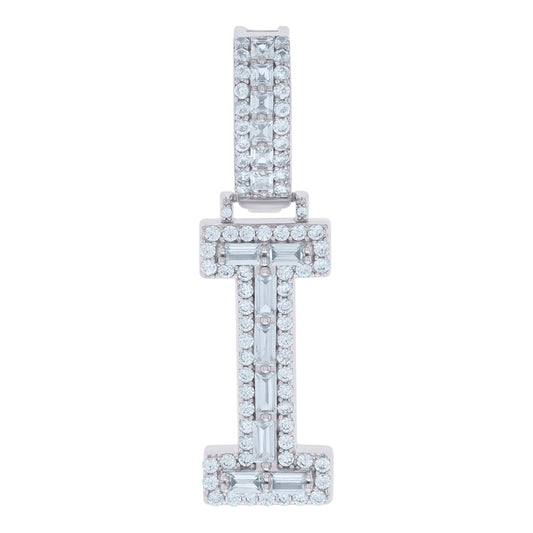 925 Sterling Silver Initial Pendant "I"