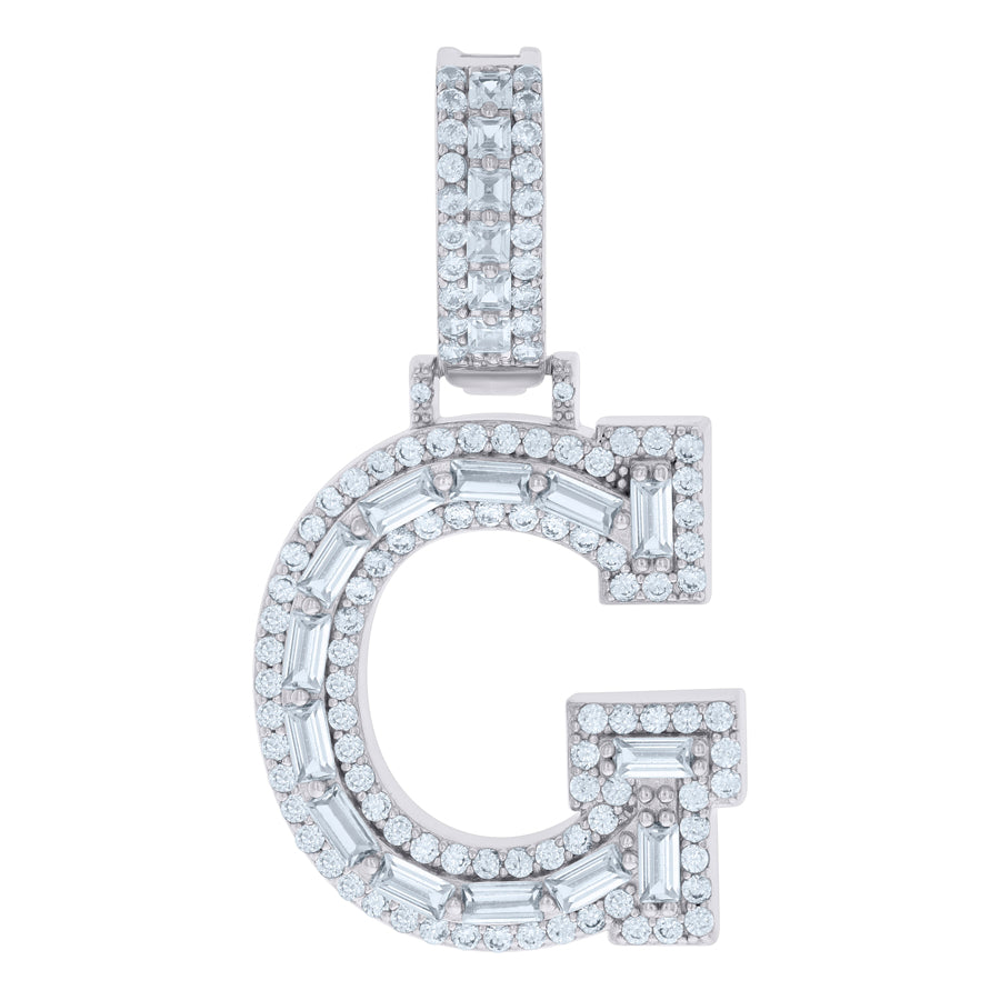 925 Sterling Silver Initial Pendant "G"