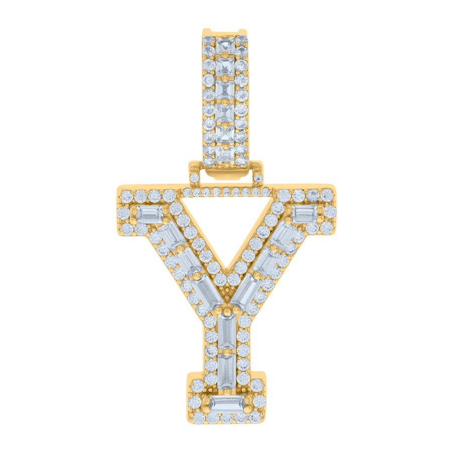 925 Sterling Silver Initial Pendant "Y"