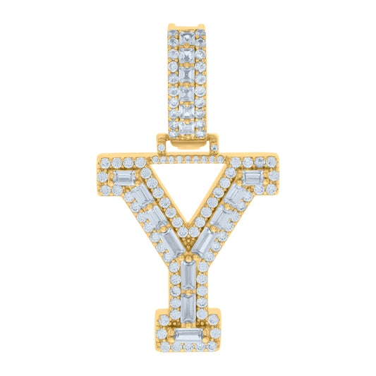 925 Sterling Silver Initial Pendant "Y"