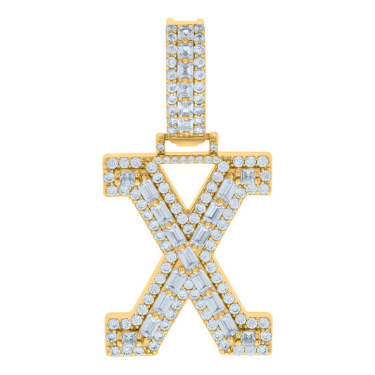 925 Sterling Silver Initial Pendant "X"