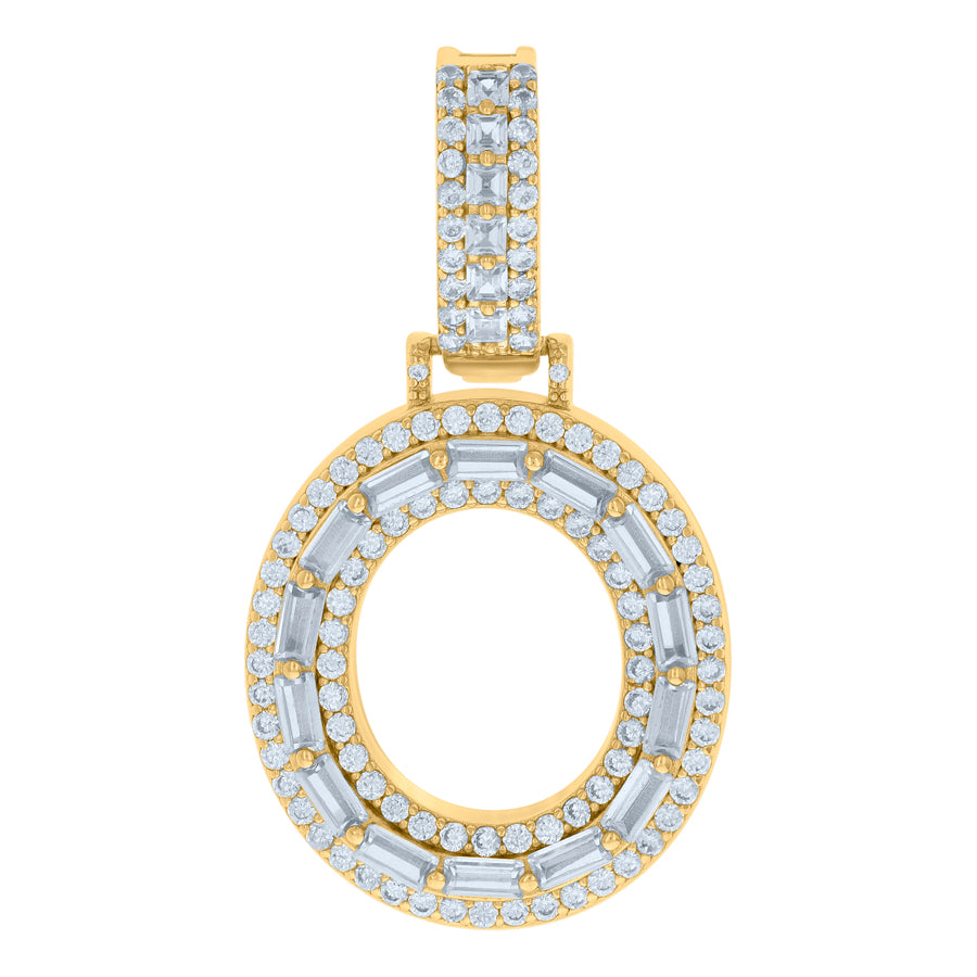 925 Sterling Silver Initial Pendant "O"