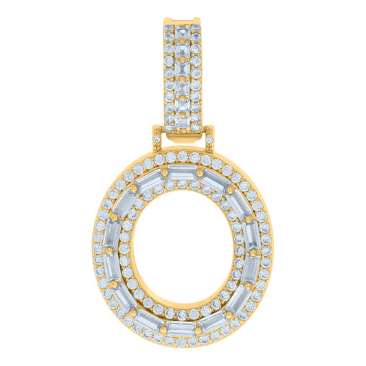 925 Sterling Silver Initial Pendant "O"