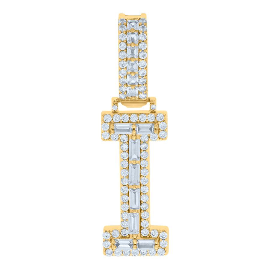 925 Sterling Silver Initial Pendant "I"