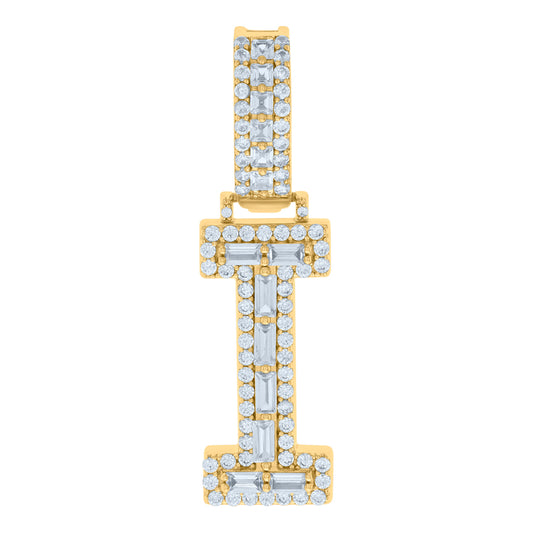 925 Sterling Silver Initial Pendant "I"
